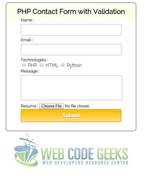 The Registration php form validation