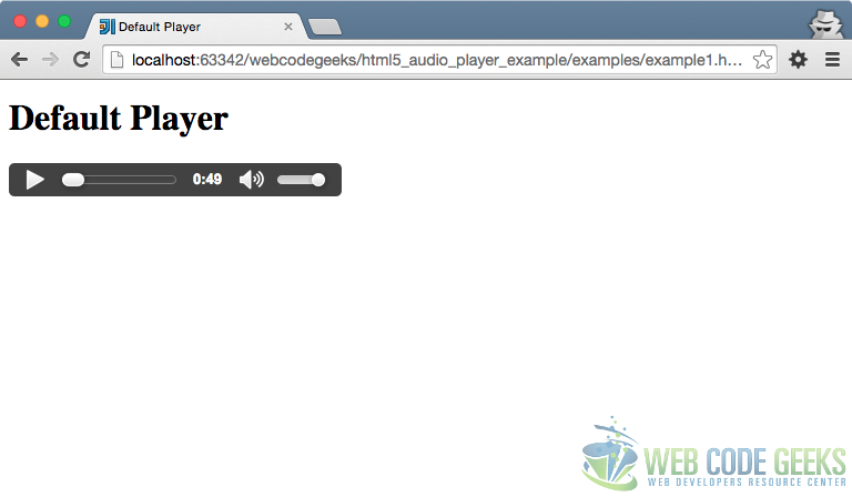 HTML5 Audio Player Default on Chrome