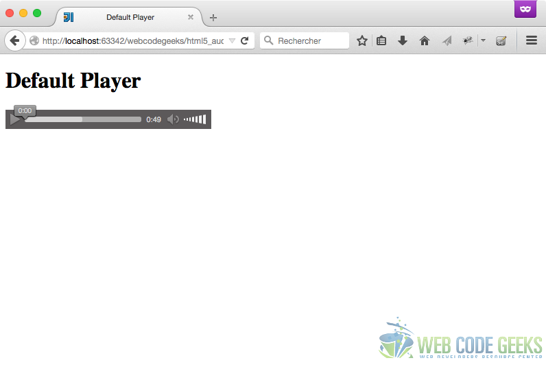 HTML5 Audio Player Default on Firefox