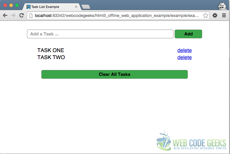 HTML5 Offline Web Application Example OnLine