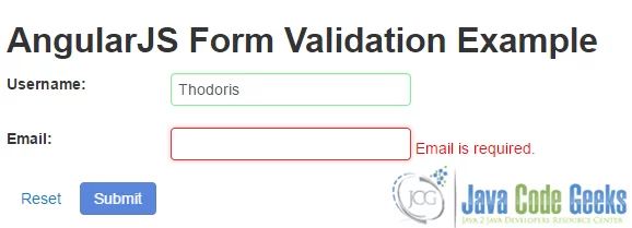 Figure 2. Email cannot be blank