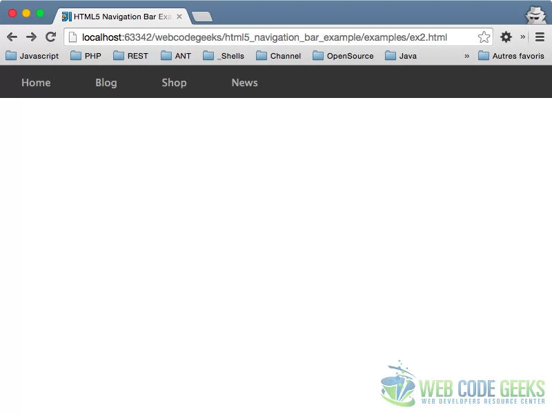 HTML 5 Navigation Bar Example 2