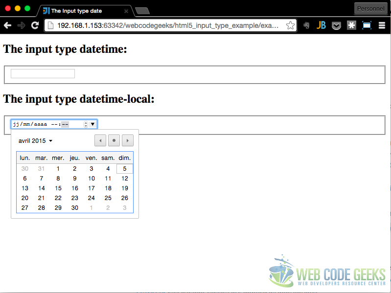 input type datetime example