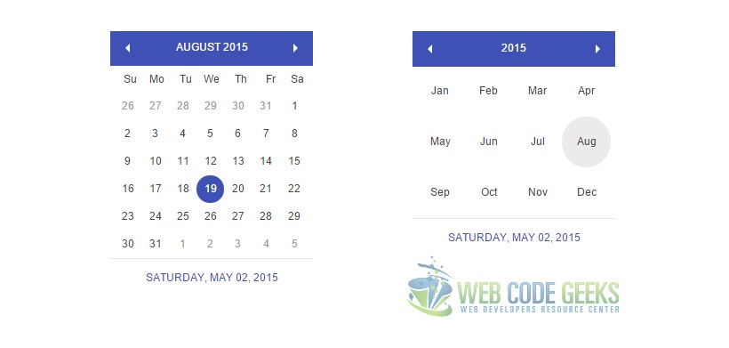 Interactive Calendar - jQuery