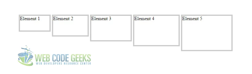 Different Element Width and Height with Inline Block Applied