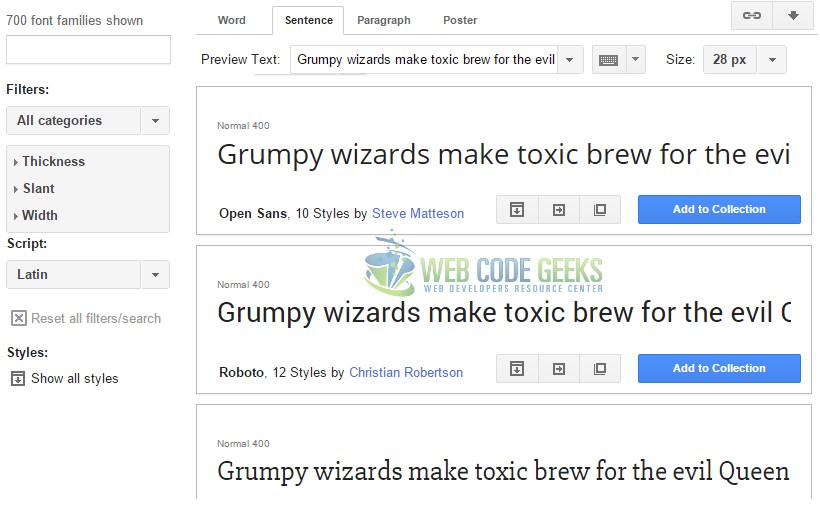 Google Fonts Service