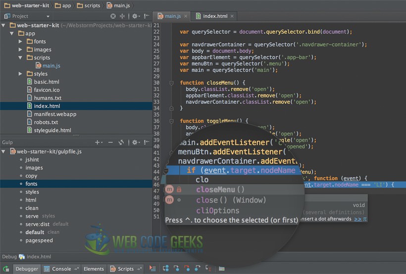 WebStorm IDE Development