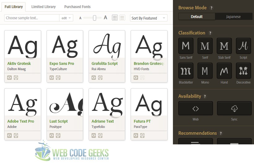 TypeKit Fonts from Adobe Development