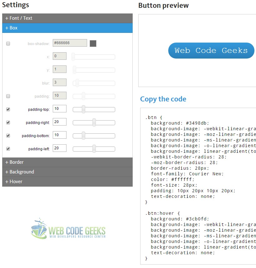 CSS3 Button Generator