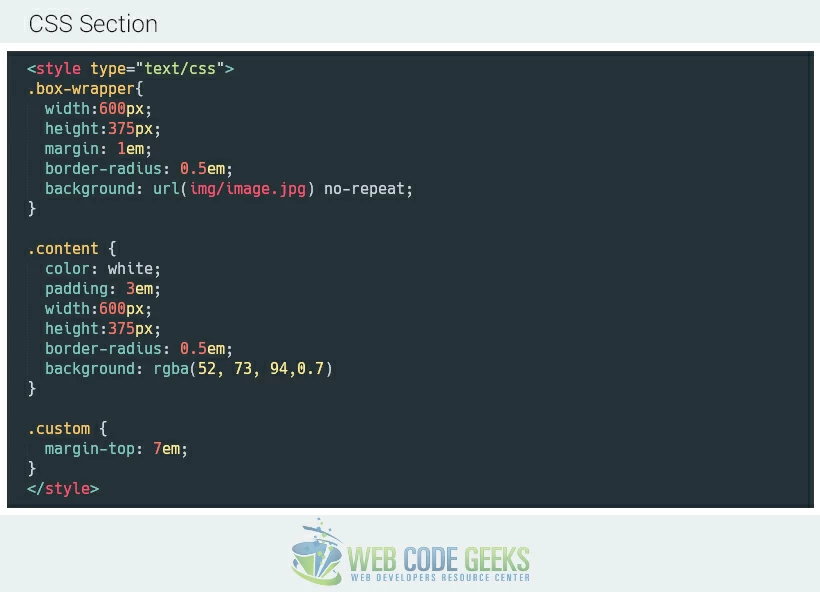 CSS Section of a Real Example