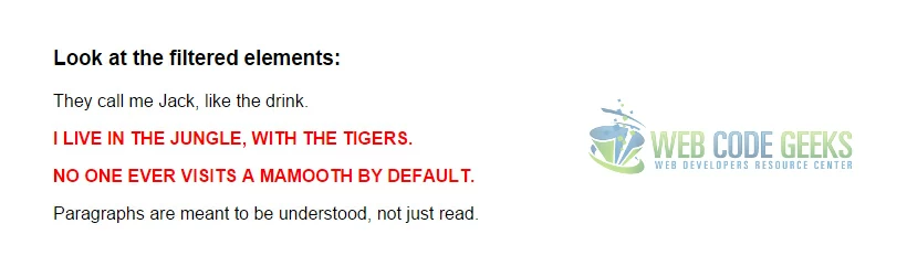 A basic application of the filter method.