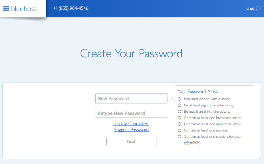 Blog with WordPress - Create your password (Second Step)
