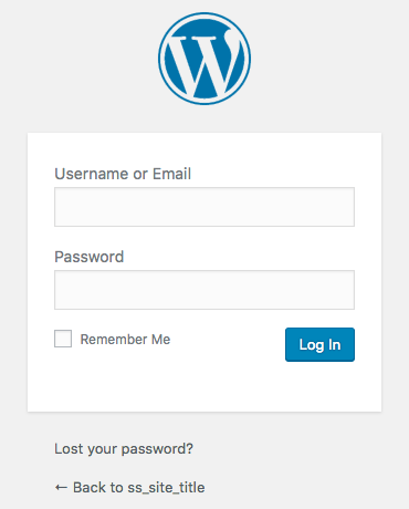 Blog with WordPress - Admin Login Page