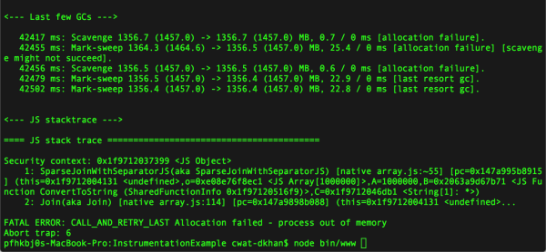 Exception caused by memory leak