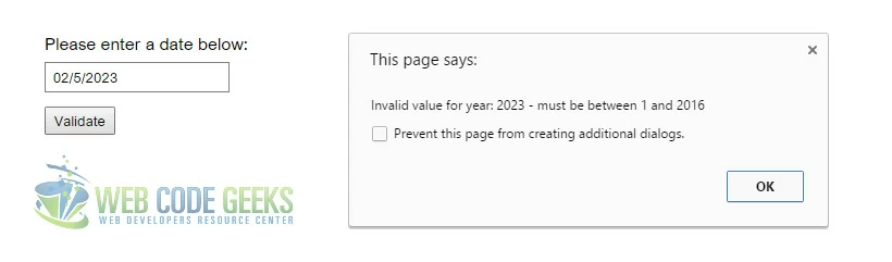Invalid Year