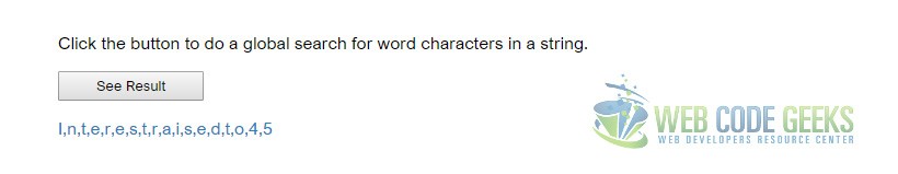 \w - Find a word character