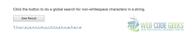 \S - Find a non-whitespace character