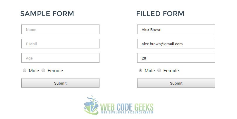 HTML form we just created