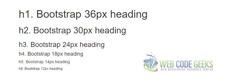 Bootstrap headings example