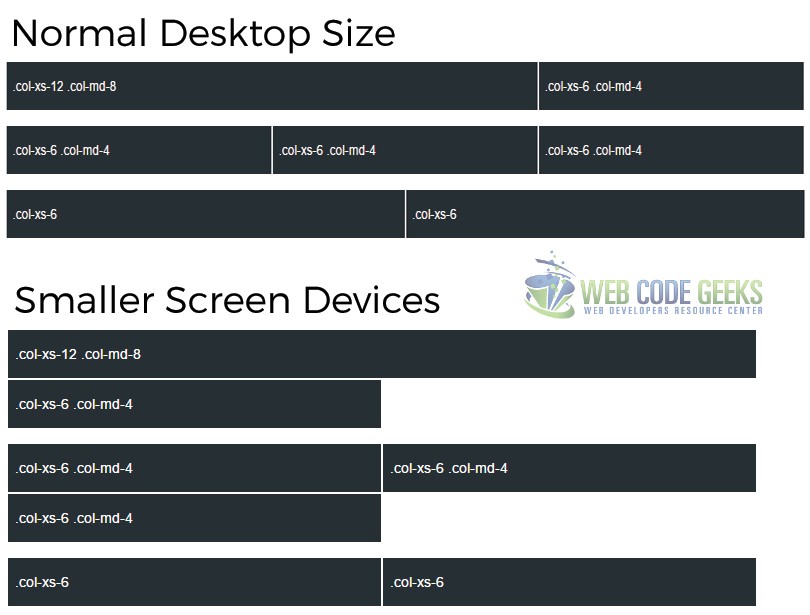 Mobile and desktop example