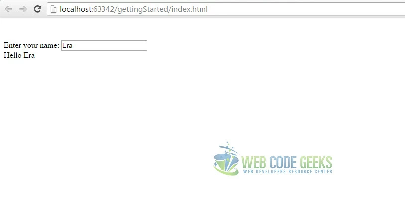 Simple Angular App that greets the user after their name is entered.