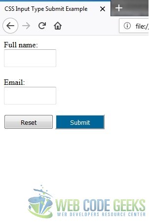 Fig. 4: CSS styled submit field with modified text color