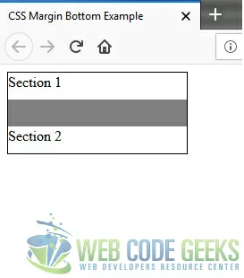 Fig. 2: Collapsing margins between 2 div elements