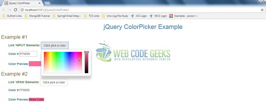 Fig. 8: jQuery ColorPicker Box