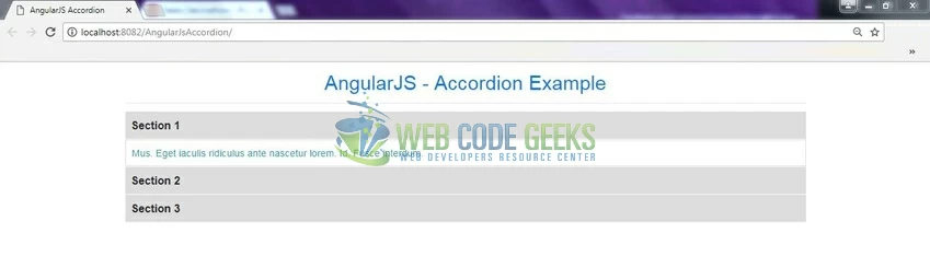 Fig. 7: Accordion in Angular framework