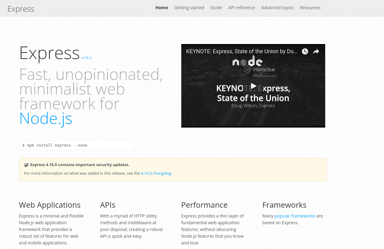 express.js website