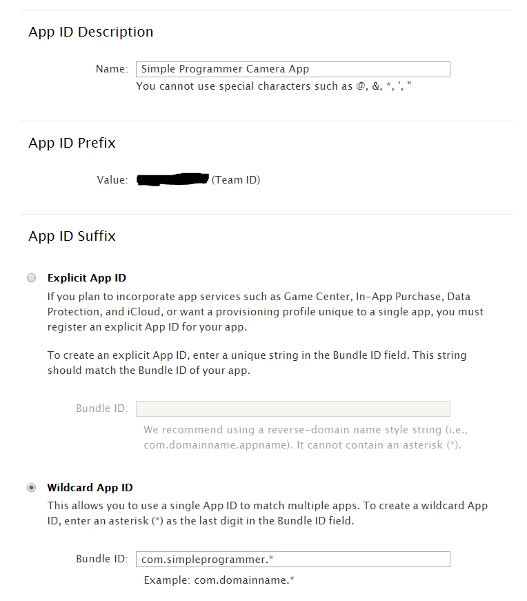 cross platform development ios app id