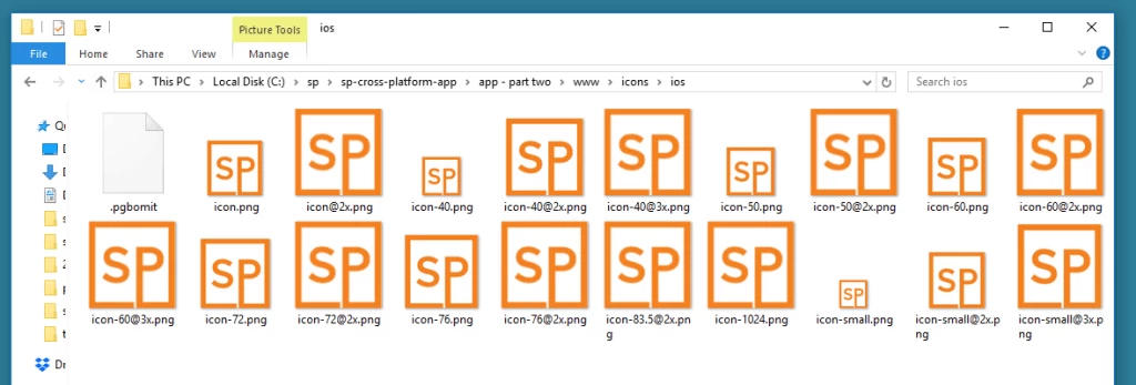 cross platform development ios icons