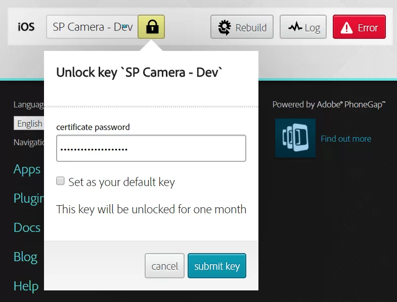 cross platform development ios submitKey Step2