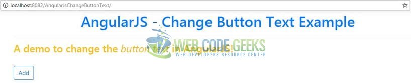 AngularJS Change Button Text - Change Button Text Example