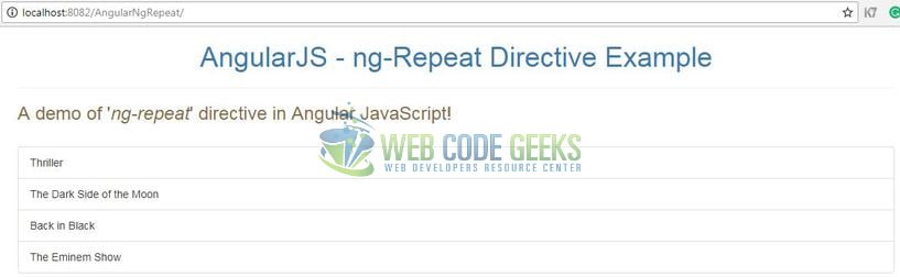 AngularJS ng-repeat counter - Ng-repeat Angular Directive