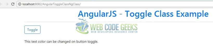 AngularJS Toggle Class using ng-class - Application Output