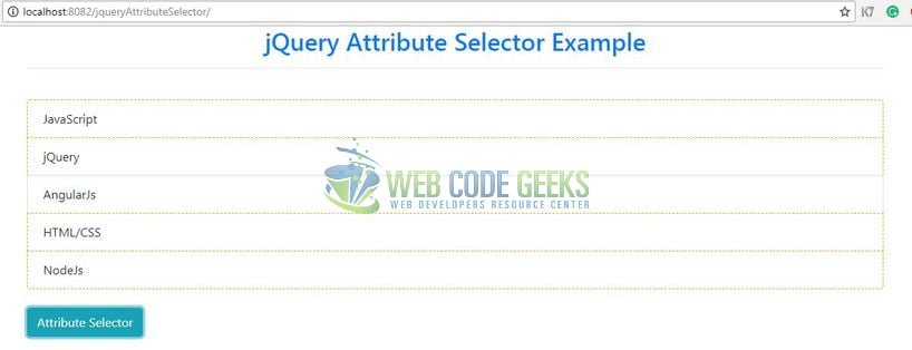 jQuery Attribute Selector - Attribute Selector