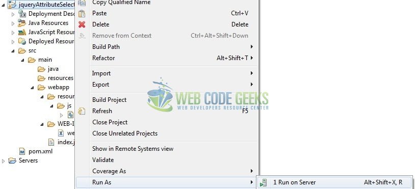 jQuery Attribute Selector - Deploy Application on Tomcat