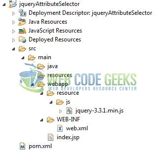 jQuery Attribute Selector - Application Project Structure