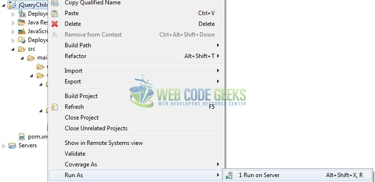 jQuery children() - Deploy Application on Tomcat