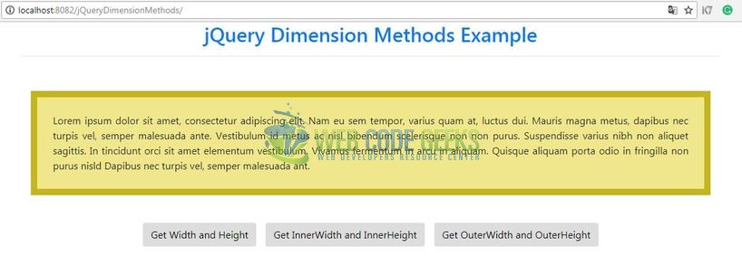 jQuery Dimensions