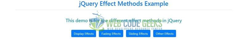 jQuery Effect Methods - Index page