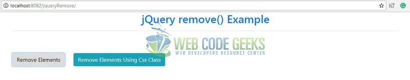 jQuery remove() - Remove all elements