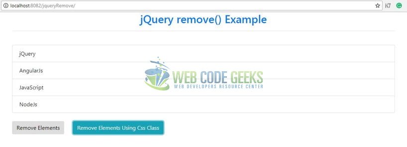 jQuery remove() - Remove filtered elements