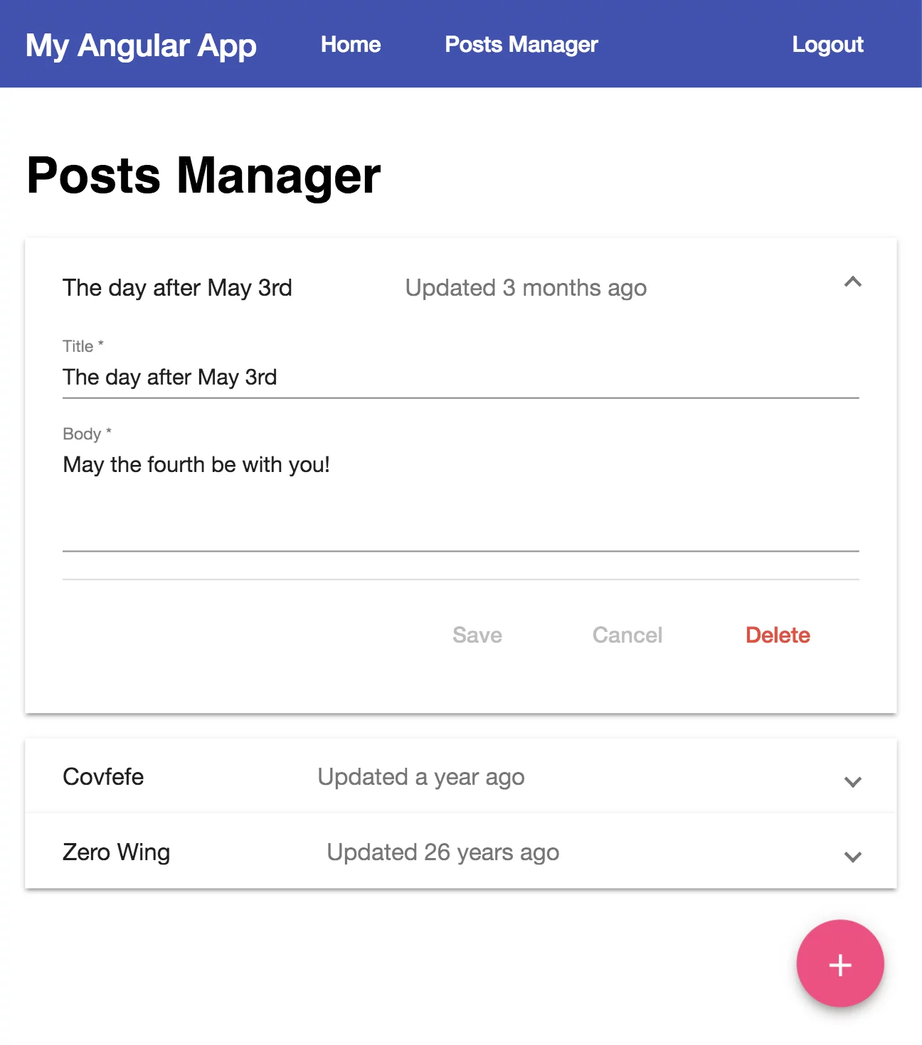 Single Page Application