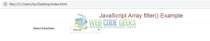 JavaScript Array filter() - Index page