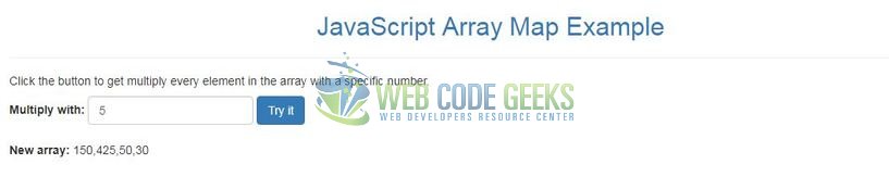 JavaScript Array map() - Output
