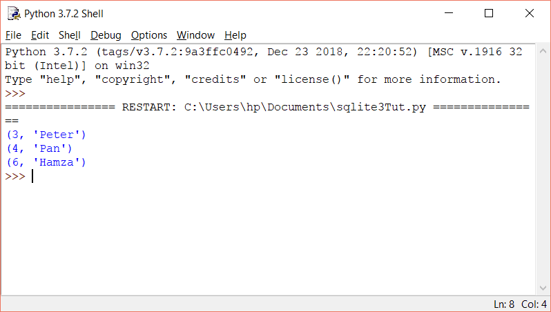 Python SQLite3