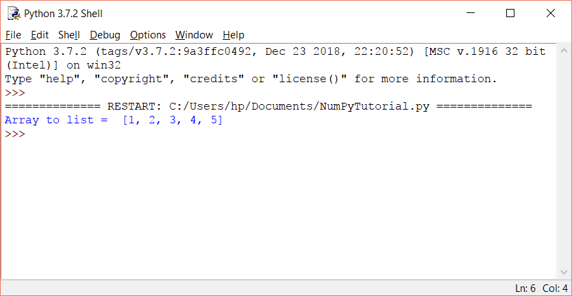 Python NumPy Array