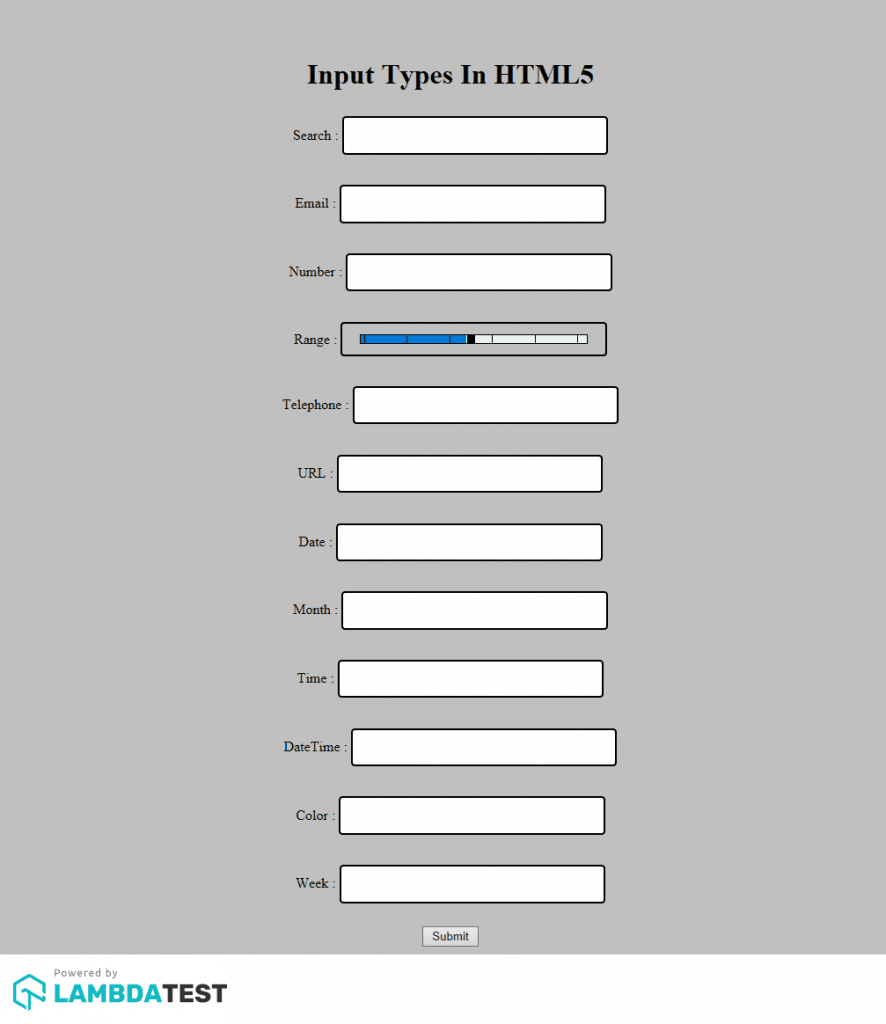 HTML5 Input Fields